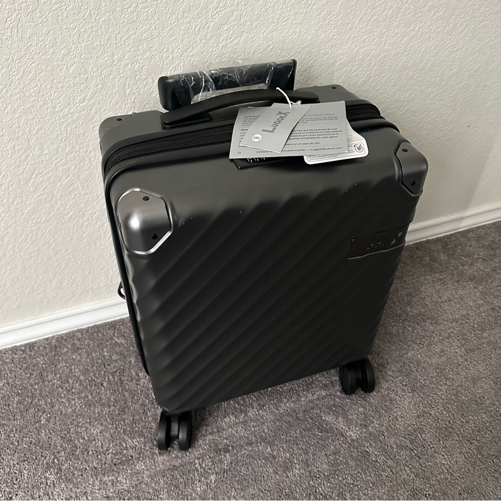 LUGGEX Underseat Carry On Luggage with Wheels - 16 Inch Expandable Luggage Hard